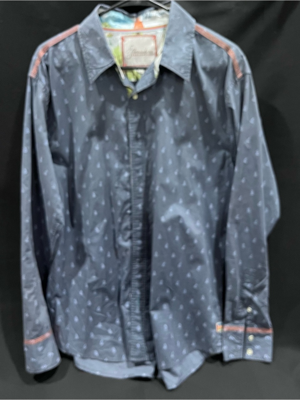 Margaritaville St. Somewhere Men's Sailboat Button Down Shirt Size Medium Blue